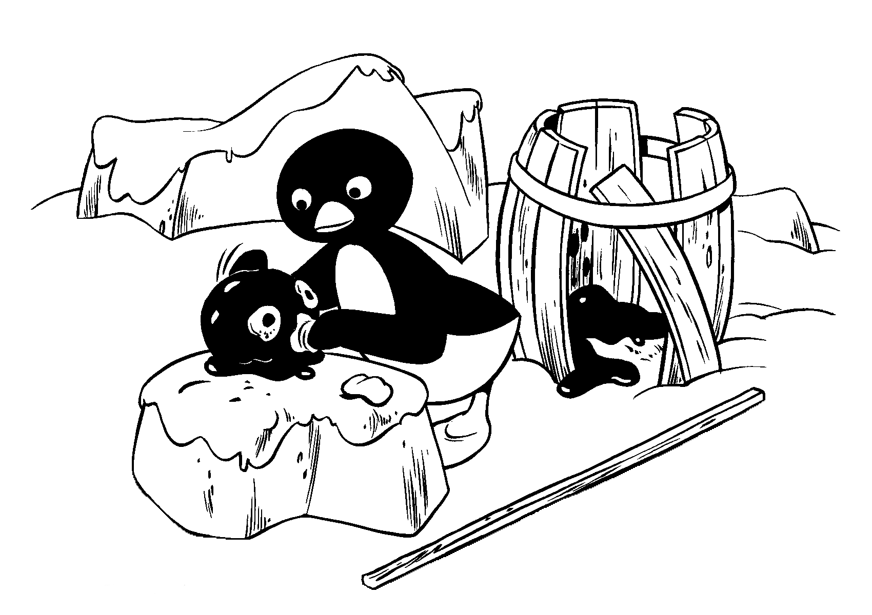 Plansa de colorat cu Pinguin 31 25